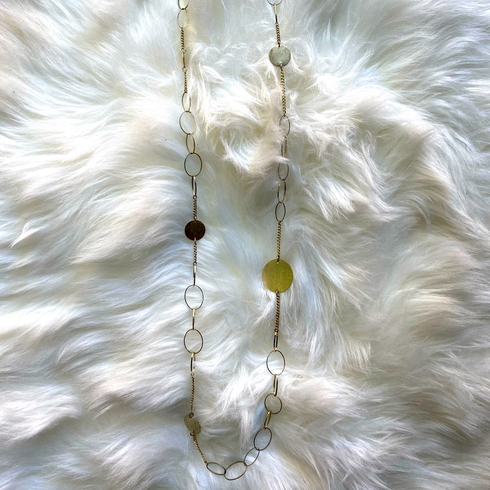 Loft chain/disk necklace, Gold